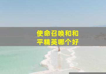 使命召唤和和平精英哪个好