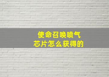 使命召唤喷气芯片怎么获得的