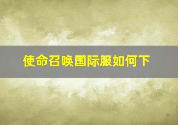 使命召唤国际服如何下