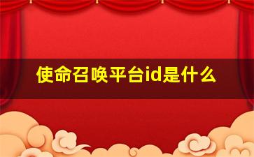 使命召唤平台id是什么