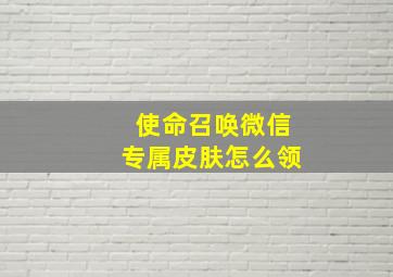 使命召唤微信专属皮肤怎么领