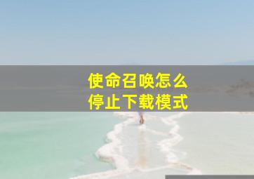 使命召唤怎么停止下载模式