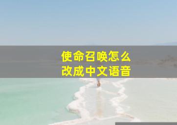 使命召唤怎么改成中文语音