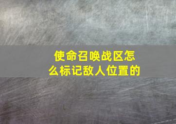 使命召唤战区怎么标记敌人位置的