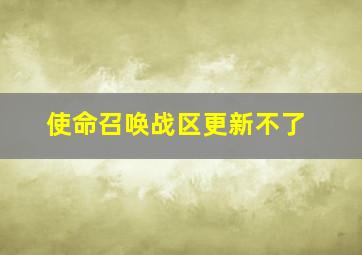 使命召唤战区更新不了