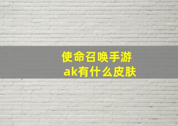 使命召唤手游ak有什么皮肤