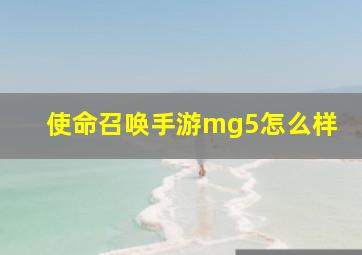 使命召唤手游mg5怎么样