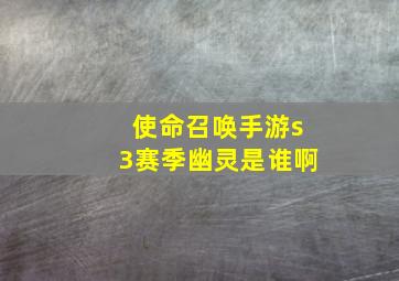 使命召唤手游s3赛季幽灵是谁啊