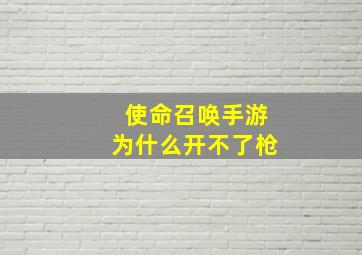 使命召唤手游为什么开不了枪