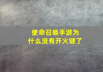 使命召唤手游为什么没有开火键了