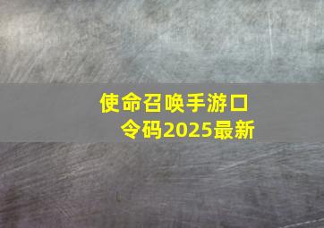 使命召唤手游口令码2025最新