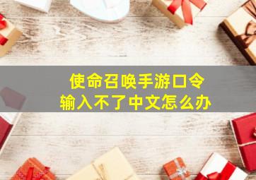 使命召唤手游口令输入不了中文怎么办