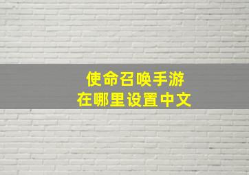 使命召唤手游在哪里设置中文