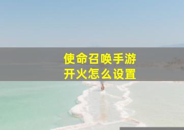 使命召唤手游开火怎么设置