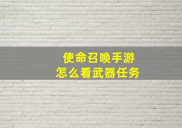 使命召唤手游怎么看武器任务