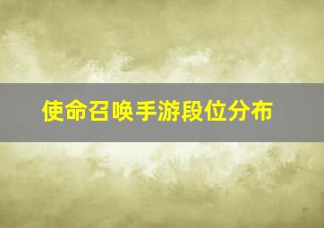 使命召唤手游段位分布