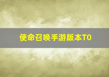 使命召唤手游版本T0