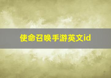 使命召唤手游英文id