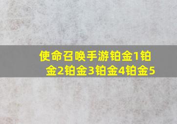 使命召唤手游铂金1铂金2铂金3铂金4铂金5