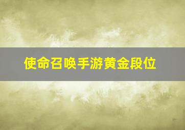 使命召唤手游黄金段位