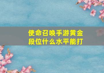 使命召唤手游黄金段位什么水平能打