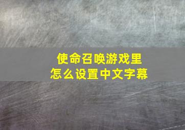 使命召唤游戏里怎么设置中文字幕