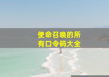 使命召唤的所有口令码大全