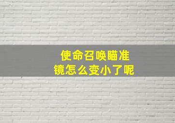 使命召唤瞄准镜怎么变小了呢