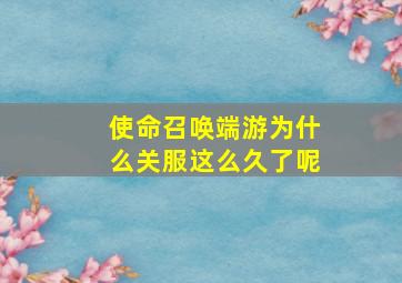 使命召唤端游为什么关服这么久了呢