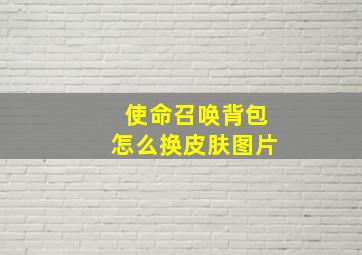 使命召唤背包怎么换皮肤图片