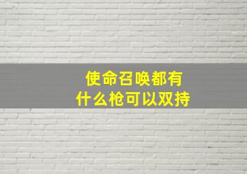 使命召唤都有什么枪可以双持