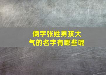 俩字张姓男孩大气的名字有哪些呢