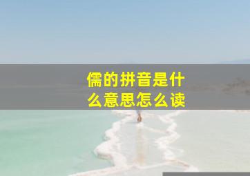 儒的拼音是什么意思怎么读