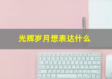 光辉岁月想表达什么