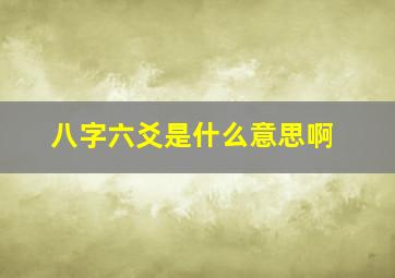 八字六爻是什么意思啊