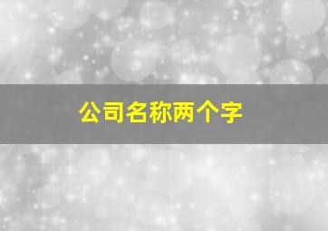 公司名称两个字