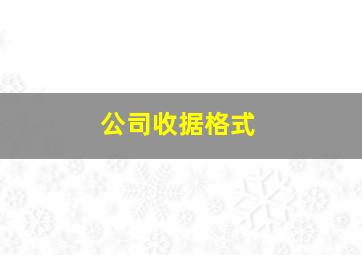 公司收据格式