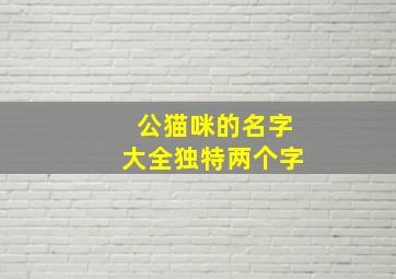 公猫咪的名字大全独特两个字