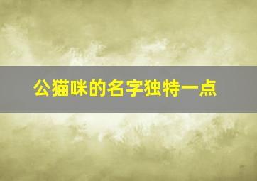 公猫咪的名字独特一点