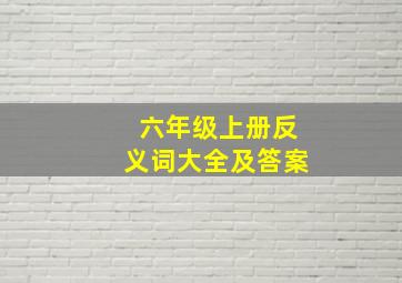 六年级上册反义词大全及答案