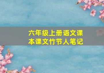 六年级上册语文课本课文竹节人笔记