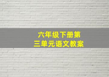 六年级下册第三单元语文教案