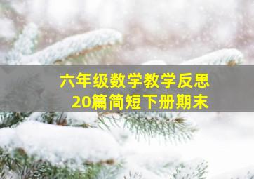 六年级数学教学反思20篇简短下册期末