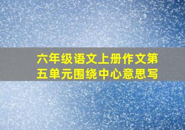 六年级语文上册作文第五单元围绕中心意思写