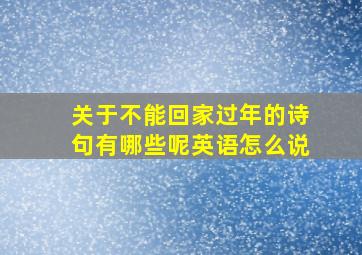 关于不能回家过年的诗句有哪些呢英语怎么说