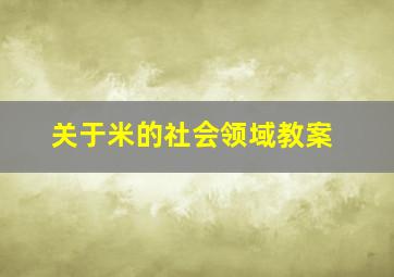 关于米的社会领域教案