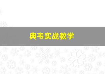 典韦实战教学