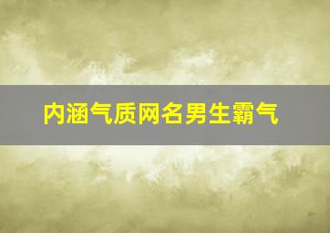 内涵气质网名男生霸气