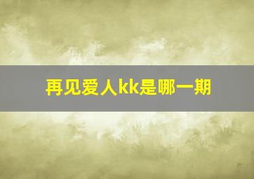 再见爱人kk是哪一期