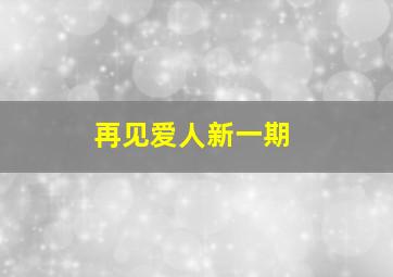 再见爱人新一期